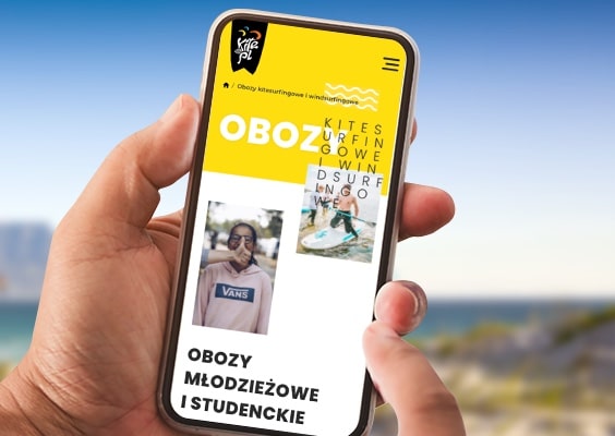 Widok podstrona obozy z podziałem na kategorie