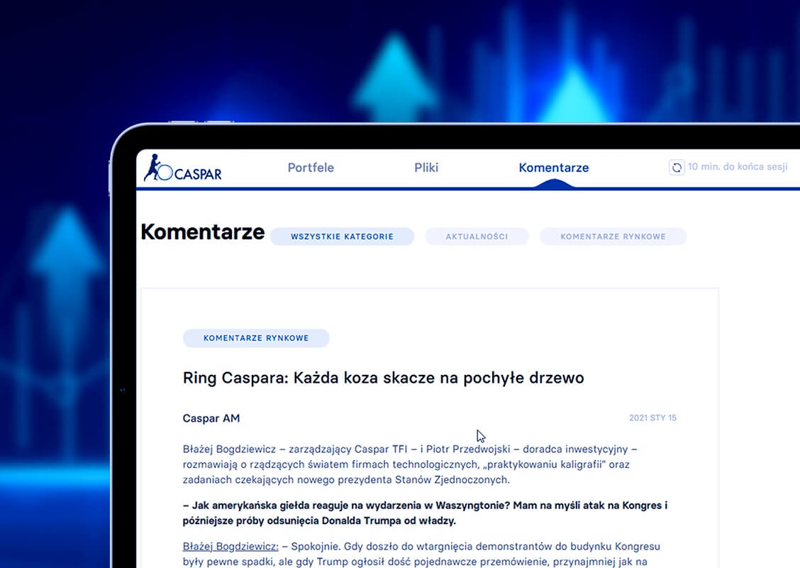 Sekcja komentarzy i aktualności