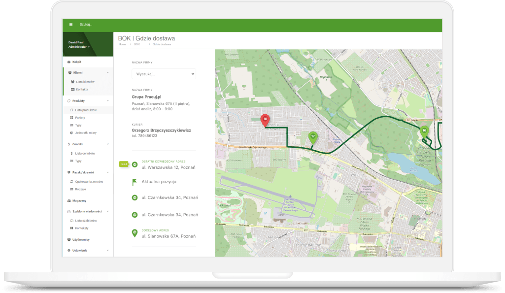 Śledzenie statusu dostawy i pozycji kuriera na mapie dzięki oprogramowaniu dla transportu