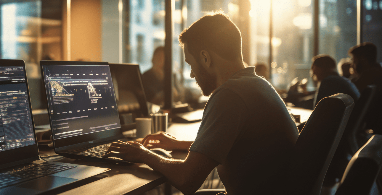 Programista tworzący dedykowaną aplikację webową